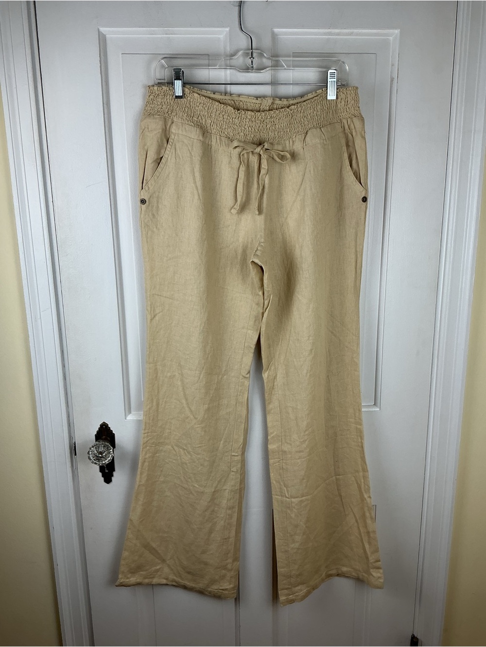 Love Tree Happens Beige Linen Palazzo Pants Size Large
